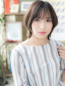 カバーヘアアンドスパ ブリス 浦和(COVER HAIR&SPA bliss) 黒髪シースルーバング小顔前下がりウルフボブb浦和20代30代40代