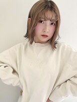 ラミエ バイ メルト 吉祥寺(lamie by melt)&nbsp;"久保田"ベージュカラーブリーチぱつっとボブシースルー10代20代