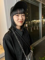 カフ(CAF)&nbsp;CAF松本/黒染じゃないブルーブラック/ワイドバング/大阪美容室