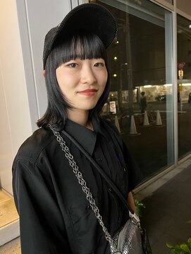 カフ(CAF) CAF松本/黒染じゃないブルーブラック/ワイドバング/大阪美容室