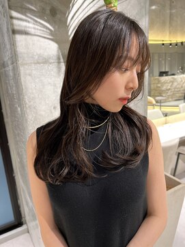 ロンドメリア 天神大名店(Lond Melia) ★くびレイヤーエモージュインナーグレージュ前髪ピンクベージュ