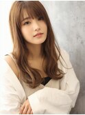透明感 大人カールハイライトカラーミルクティーベージュ