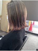 イメチェングラデーションカラー_ピンクベージュ外ハネボブ_226