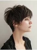 ★暗めカラーグランマッシュフェイスフレーミングデザインカラー