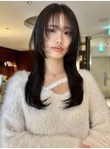 韓国風シースルーバング×ツヤ艶レイヤーロング☆