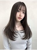 レイヤーカット/グレージュ/レイヤーロング/ふんわりカール