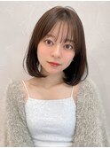 縮毛矯正 くびれヘア レイヤーカット アプリコットオレンジ