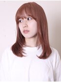 似合わせカット20代30代40代大人可愛いアプリコットオレンジ0703