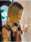 レモンイエローバレイヤージュボブ