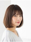 前髪ありワンレンボブ