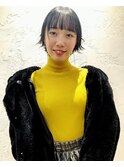 シースルーバング×外ハネショート