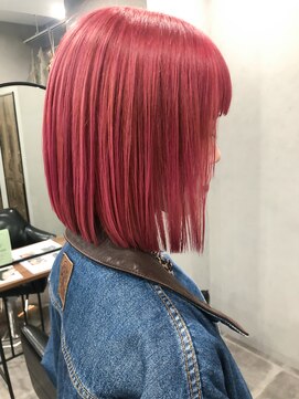 シャムオーツー 国分寺(CHAM:O2) チェリーピンク/ボブ/ピンクカラー/ぱつんボブ/ブリーチ