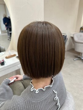 ドロシー 郡山桑野店(Dorothy) イメチェンハッシュカットフルバング似合わせレッドブラウン