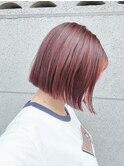 チェリーレッド/切りっぱなしボブ