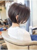 30代40代50代ショート白髪ぼかし白髪染め面長似合う髪型