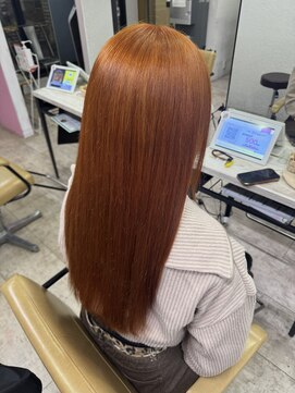 アジールヘア 所沢プロペ通り店(agir hair) オレンジベージュブリーチ似合わせカット髪質改善ダブルカラー