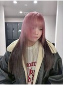 17777ラベンダーパープルワインレッドバタフライレイヤーカット