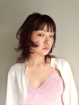 ニール 名古屋 伏見 丸の内(NEELU)&nbsp;【TAKE】ミディアムウルフ×ボルドーカラー