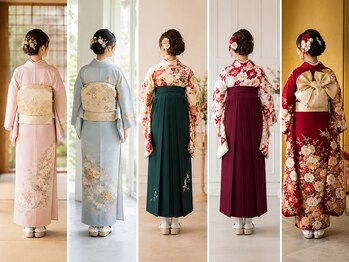 グースカ(guusca)の写真/[卒業式当日☆袴ヘアセット＆袴着付け￥10000]池袋駅近☆早朝受付OK◎綺麗な着付を♪