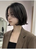 レイヤーカットバレイヤージュオリーブグレージュハッシュカット