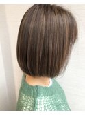 __フレンチボブ×こなれボブ×ミントブラウン×ハイライト