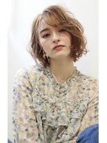 クラン 岡本(Chlan)&nbsp;ボブルフパーマ◎ピンクベージュ×ゆるふわカール