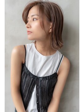 ケアリー 流山おおたかの森(Carelly) 大人かわいい前髪セシルカットココアブラウンフリンジウェーブ