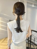 ヌープヘアーアイス(NUUP.hair ici)&nbsp;大人可愛い透明感ブリーチなしグレージュ艶ロング