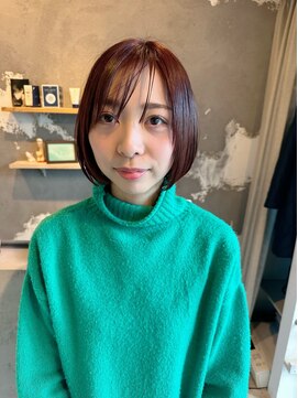 エイチヘア(h hair) 【hhair 四条大宮】ピンクブラウン×ボブ