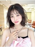 韓国ボブパーマ前髪小顔カットブリーチなし透明感10代20代30代