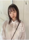 顔まわりレイヤー レッドカラー 髪質改善