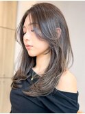 レイヤー／くびれヘア／透明感カラー／シークレットハイライト