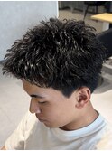 熊本 スパイキーショート パーマ 短髪 アップバング MEN'S HAIR