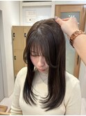 レイヤーカット/透けるベージュ/チャコールグレージュ/透明感