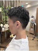 【大人ビジネスアップバング短髪ショートバーバースタイル】