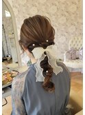 編みおろし/ヘアアレンジ/結婚式ヘア