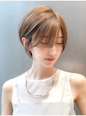 大人ショート/縮毛矯正/学割U24/ブルーカラー/くすみベージュ