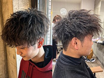 メンズファット バイ アプリーレ(Men's PHAT by Aprire)の写真/【メンズ特化/当日予約OK】忙しい朝も簡単にセットできる！動きをつけた立体感のあるパーマヘア。