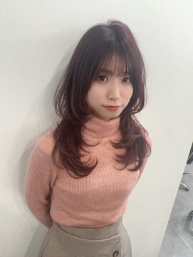 セミロングレイヤースタイル　小顔カット　レイヤーカット