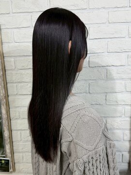 顔周りカット 20代 30代 髪質改善ストレート 縮毛矯正 黒髪 艶髪