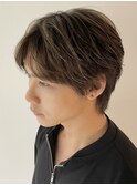波巻きツイストスパイラル刈り上げセンターパートフェザーパーマ