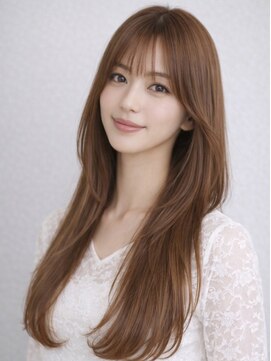 ガーディナ(Gardina) 顔周りカット ロングレイヤー ベージュカラー 髪質改善