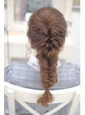 フィッシュボーンの編み下ろし
