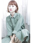 【KHAIR】切りっぱなしラフ外ハネ×ピンクモーヴ