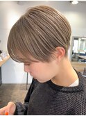 ミルクティーベージュ×耳かけマッシュショート＊fukuda