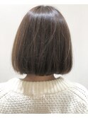 ニュアンスマッシュボブカーキグレージュ