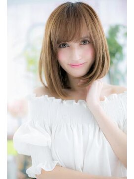 ヘアアンドビューティー ミック(Hair & Beauty miq) フェザーバングツヤ髪ハイライトカラー小顔ストレートc1