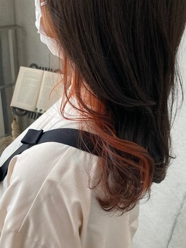 アスティブランシュ(Asti blanche) インナーカラー　ケアブリーチ　ダブルカラー　オレンジ