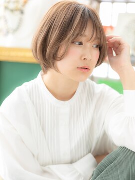 カバーヘア ブリス 川口(COVER HAIR bliss) バレイヤージュくせ毛風小顔ボブショートT2川口20代30代40代