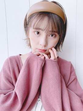 アイティーバイアルバム 藤沢店(IT by ALBUM) 外ハネショート_ショコラベージュボブルフベビーバング_48554